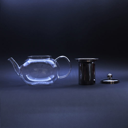 Стеклянный чайник с металлической колбой и носиком, 800 мл